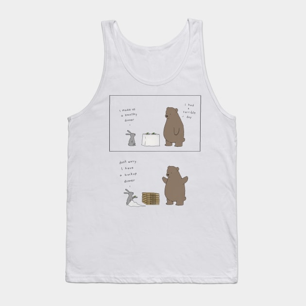 Backup Dinner Tank Top by Liz Climo